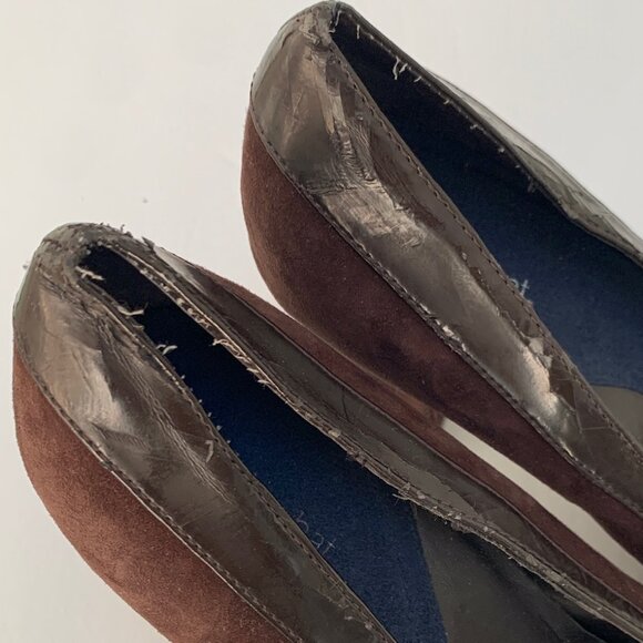 What's What by Aerosoles Brown Suede & Leather Round Toe Mary Jane Pumps - Picture 4 of 11